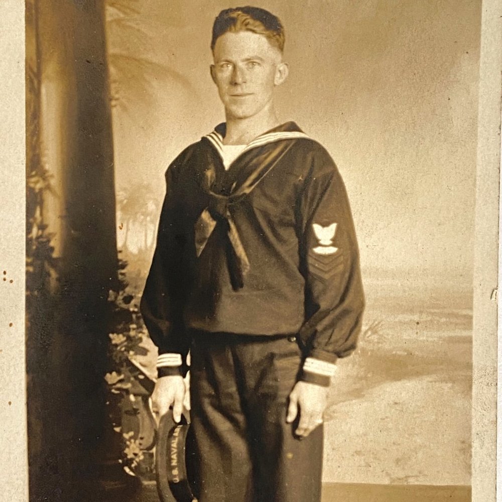 RPPC 1918 US Navy WWI Sailor Studio Portrait Pensacola AZO Divided Back Postcard